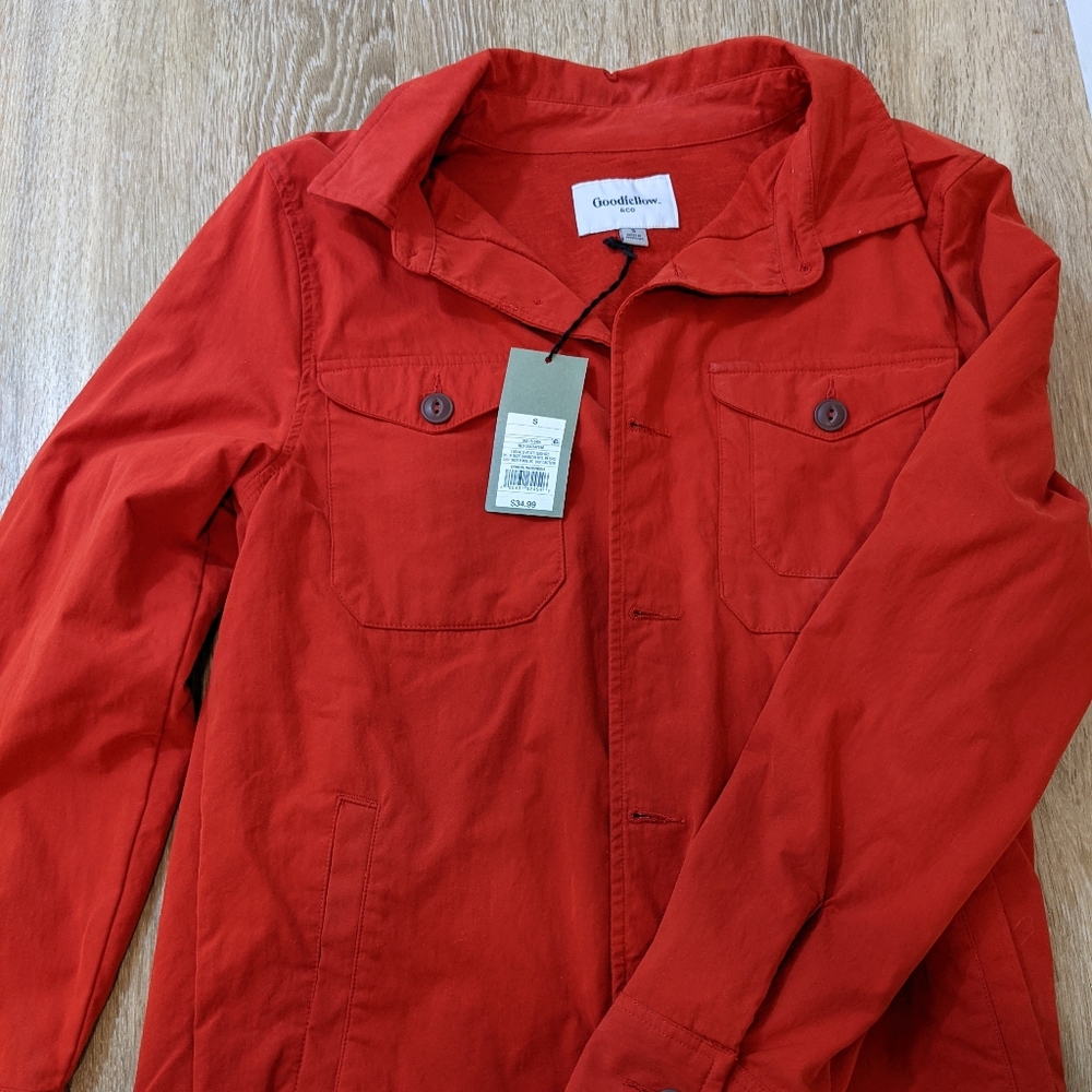 Red Oak Button Up Jacket Goodfellow Brand Size Small NWT